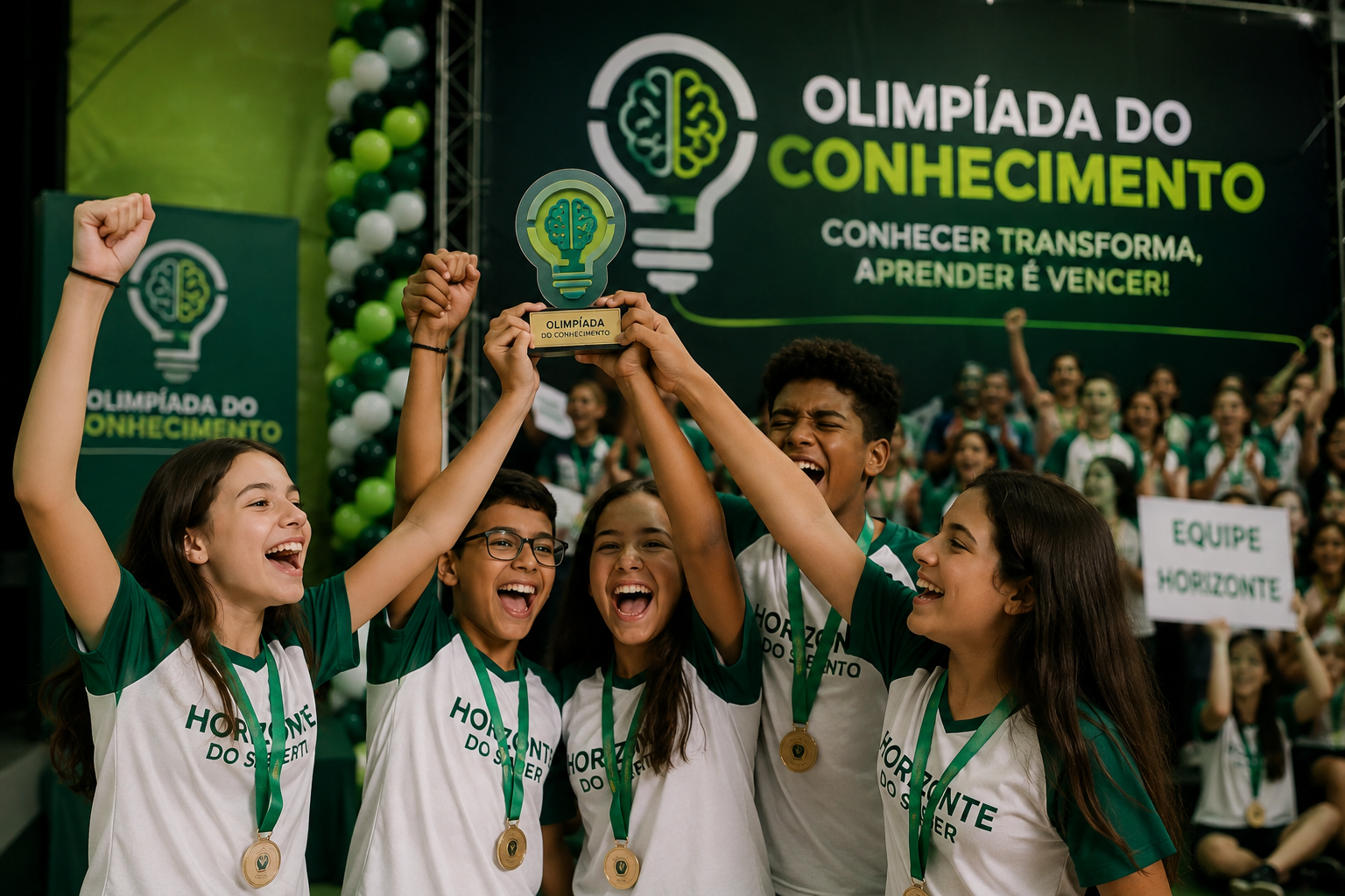 Alunos premiados na Olimpíada do Conhecimento